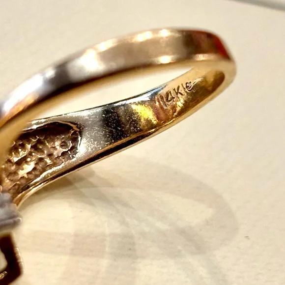 Genuine Vintage 1985 Diamond and Ruby Ring Set in 14k Gold Gorgeous Ring Size 6 - Picture 8 of 8